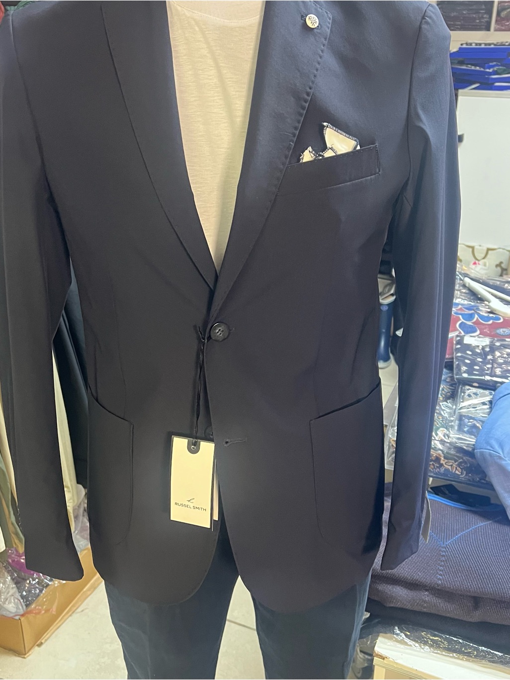 Russel Smith Suit Jacket Navy Blue' Sport Coat 38r (Eu 48)Nwt